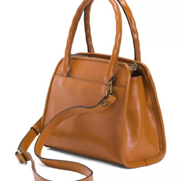 PATRICIA NASH TOOLED LEATHER PARIS SATCHEL/CROSSBODY NWT FLORENCE TAN - Picture 6 of 7